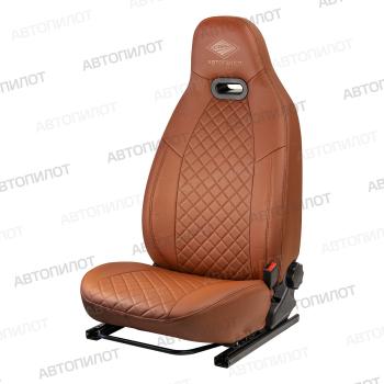 Чехлы сидений (экокожа, 40/60) Литой Модуль Автопилот Datsun mi-DO (2014-2021), Datsun on-DO (2014-2021), Лада Гранта ( 1 2191,  2190) (2011-2018), Лада Гранта FL ( 2191,  2190,  2192) (2018-2025), Лада Калина Cross  2194 (2014-2018) (коричневый)