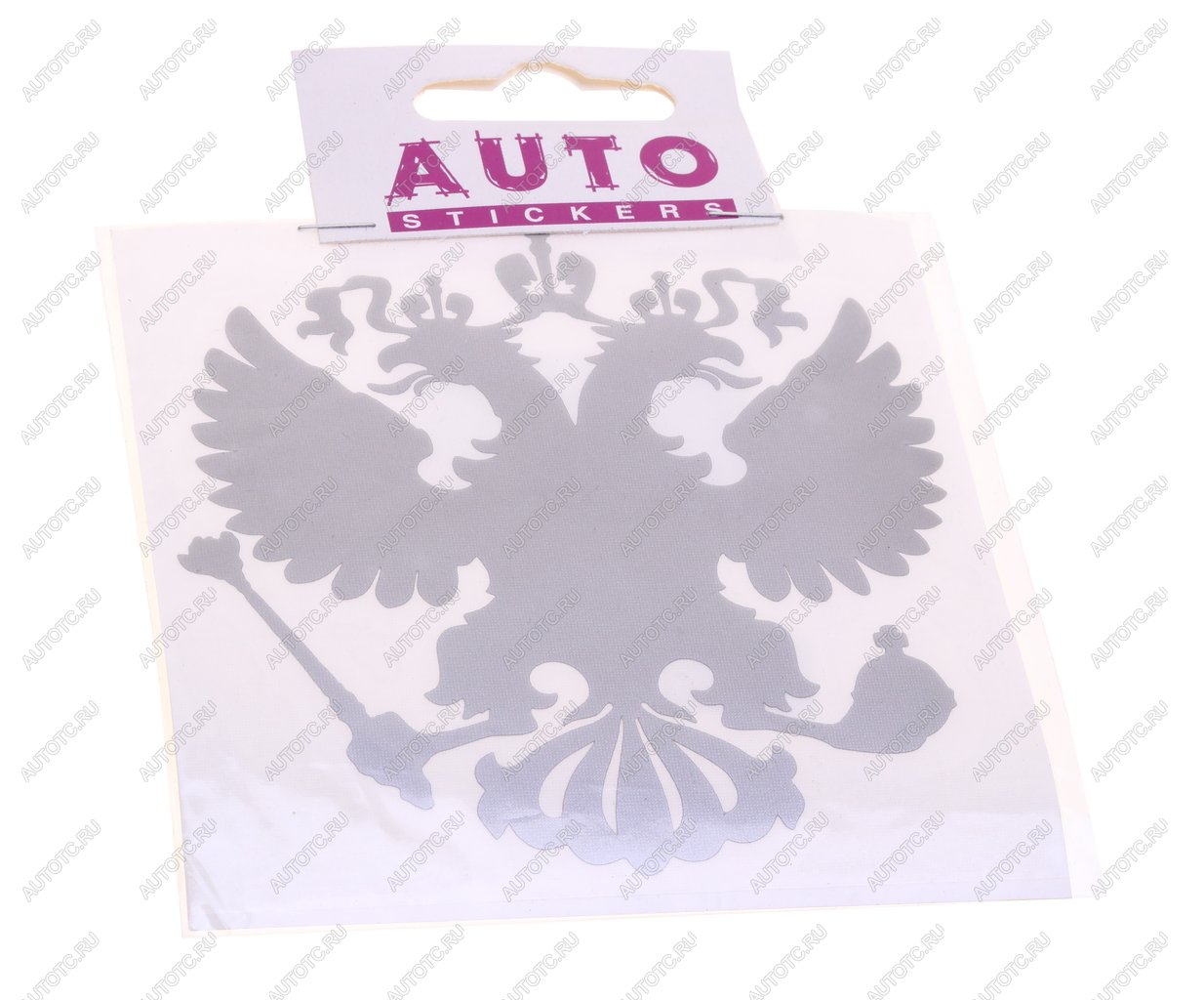 86 р. Наклейка виниловая вырезанная Герб России серебро 10х10см AUTOSTICKERS AUTOSTICKERS 086651  с доставкой в г. Кемерово