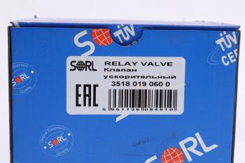 3 499 р. Клапан RENAULT ускорительный стояночной системы SORL SORL 35180190600 SORL 35180190600  с доставкой в г. Кемерово. Увеличить фотографию 4