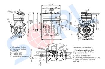 37 749 р. Компрессор VOLVO FH13 воздушный 2-х цилиндровый SORL SORL 35090500010  с доставкой в г. Кемерово. Увеличить фотографию 2