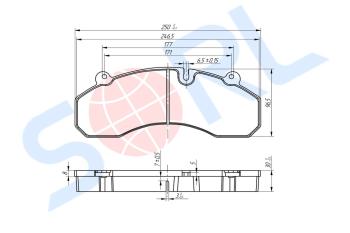 6 449 р. Колодки тормозные SITRAK HOWO A7 (09-) передние (1шт.) SORL SORL hm4911  с доставкой в г. Кемерово. Увеличить фотографию 2