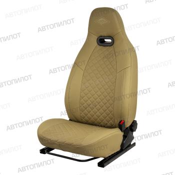 Чехлы сидений (экокожа, 40/60) Литой Модуль Автопилот Datsun mi-DO (2014-2021), Datsun on-DO (2014-2021), Лада Гранта ( 1 2191,  2190) (2011-2018), Лада Гранта FL ( 2191,  2190,  2192) (2018-2025), Лада Калина Cross  2194 (2014-2018) (тёмнобежевый)