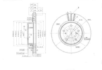 1 579 р. Тормозной диск для SUBARU LEGASY BC,BD,BG,BH,BE,BH. IMPREZA GDGFGG, FR 260мм DAR td200054  с доставкой в г. Кемерово. Увеличить фотографию 2