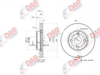 Тормозной диск TOYOTA COROLLA FIELDER 03* (4WD) NZE124 FR (255 *25 *4x100) DAR td200058