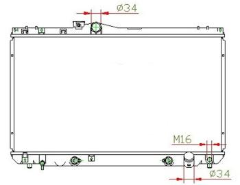 6 699 р. Радиатор основной для TOYOTA MARKII  CHASER  CRESTA #X90 16400-46240 DAR rd300053  с доставкой в г. Кемерово. Увеличить фотографию 2