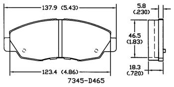 Тормозные колодки для HONDA ACCORD 92-98  PRELUDE 92-00  CIVIC EN2 FR D465-7345 Duorina 06450-s5d-a00