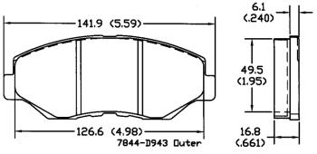 Тормозные колодки для HONDA ACCORDCR-VELEMENTSTEPWGN  FR D943-7844 Duorina 06450-s9a-a00