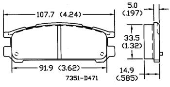 Тормозные колодки SUBARU LEGACY  IMPREZA RR D471-7351 Duorina 26296-aa060
