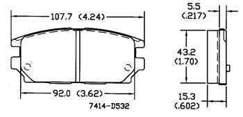 Тормозные колодки для MITSUBISHI Lancer RR D532-7414 Duorina mr389581