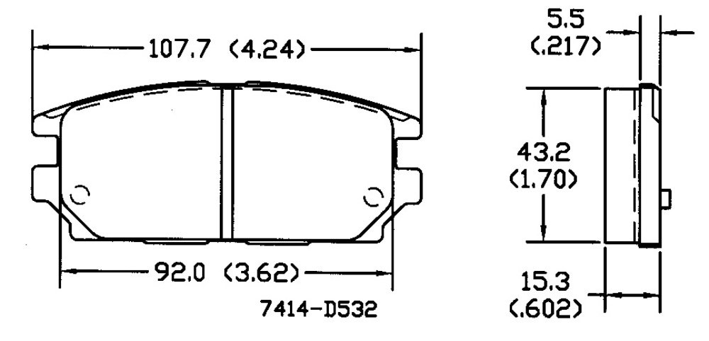 539 р. Тормозные колодки для MITSUBISHI Lancer RR D532-7414 Duorina mr389581  с доставкой в г. Кемерово
