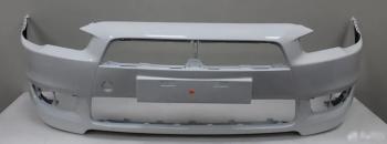 Бампер передний DAR (окрашенный) Mitsubishi Lancer  10 CY (2007-2010) седан дорестайлинг, хэтчбэк дорестайлинг (Белый W37)