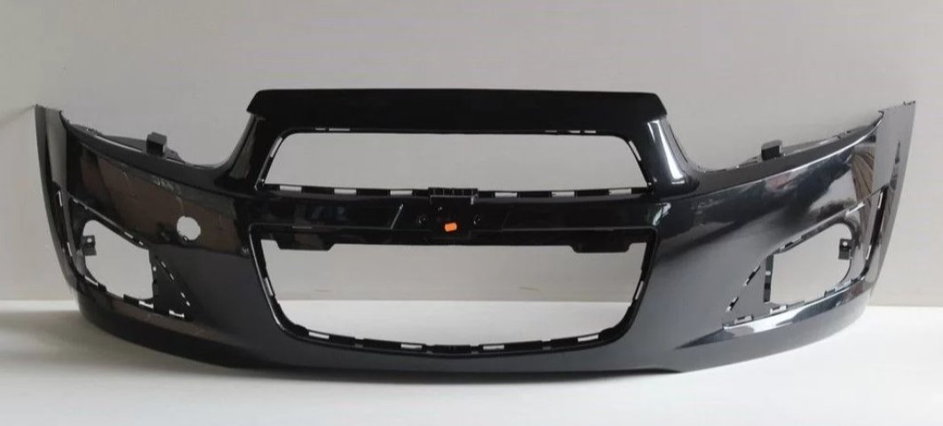 11 799 р. Бампер передний DAR (окрашенный)  Chevrolet Aveo  T300 (2011-2015) седан, хэтчбек (Carbon Flash GAR (Черный))  с доставкой в г. Кемерово