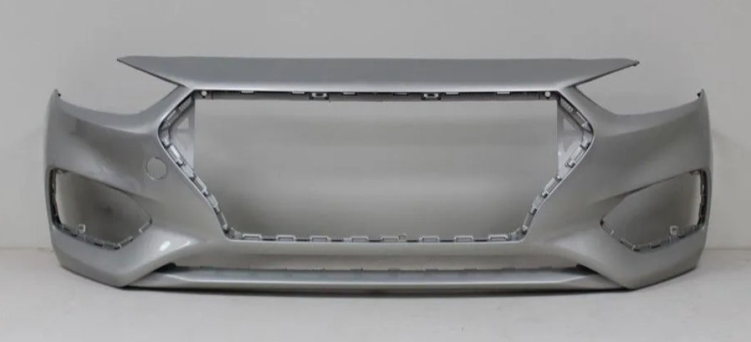 4 199 р. Бампер передний DAR (окрашенный) Hyundai Solaris HCR седан дорестайлинг (2017-2020) (Ice Wine W4Y (Бежевый))  с доставкой в г. Кемерово