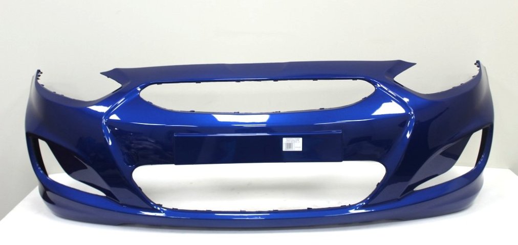 5 949 р. Бампер передний ТехноПласт (окрашенный)  Hyundai Solaris  RBr (2010-2014) седан дорестайлинг, хэтчбэк дорестайлинг (Sapphire Blue WGM  (Синий перламутр))  с доставкой в г. Кемерово