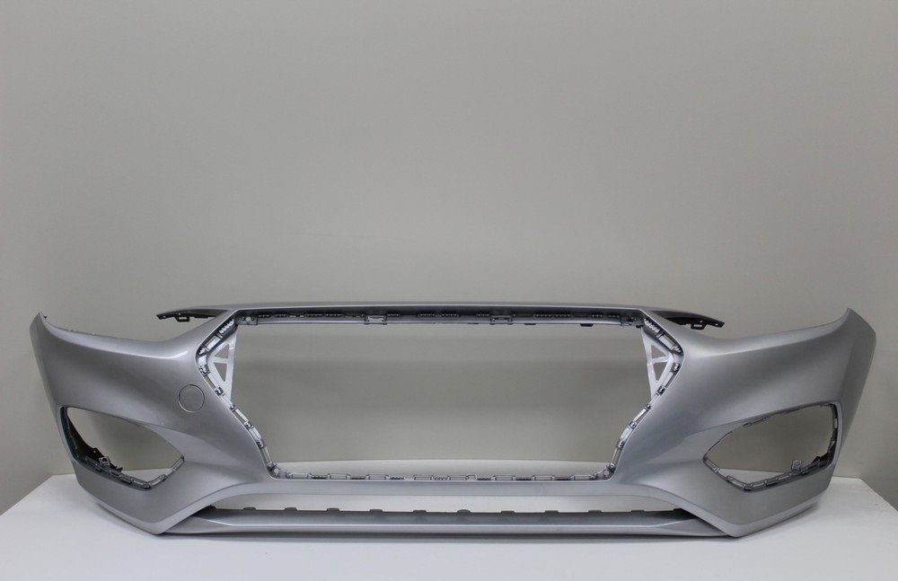 5 799 р. Бампер передний ТехноПласт (окрашенный)  Hyundai Solaris  HCR (2017-2020) седан дорестайлинг (Sleek Silver RHM (Cеребристый))  с доставкой в г. Кемерово