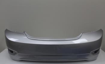 Бампер задний ТехноПласт (окрашенный) Hyundai Solaris  RBr (2010-2014) седан дорестайлинг (Sleek Silver RHM (Серебристый металлик))
