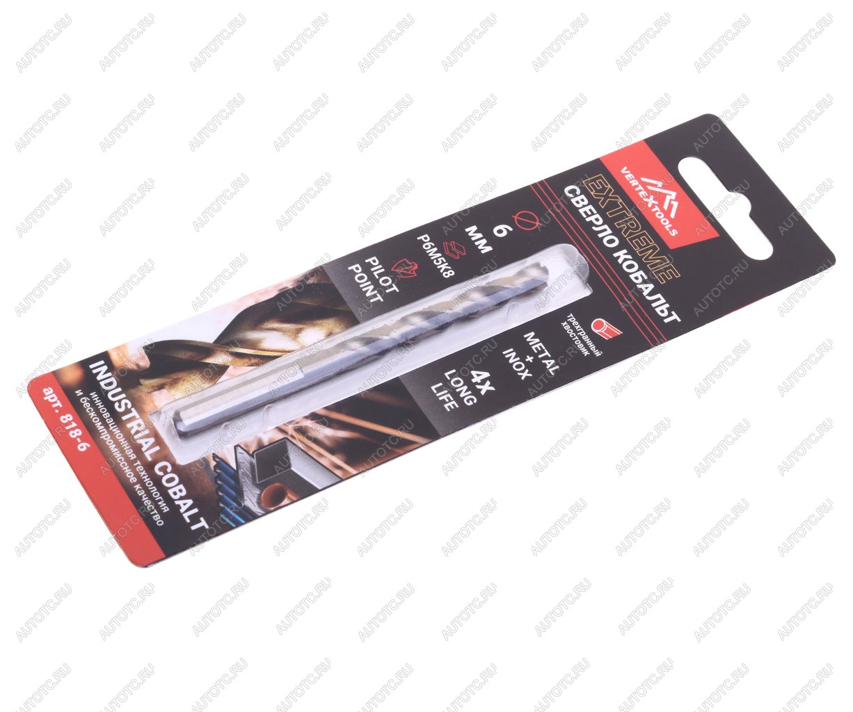 299 р. Сверло по металлу 6.0х93мм HSS Cobalt VERTEXTOOLS VERTEXTOOLS 818-6  с доставкой в г. Кемерово