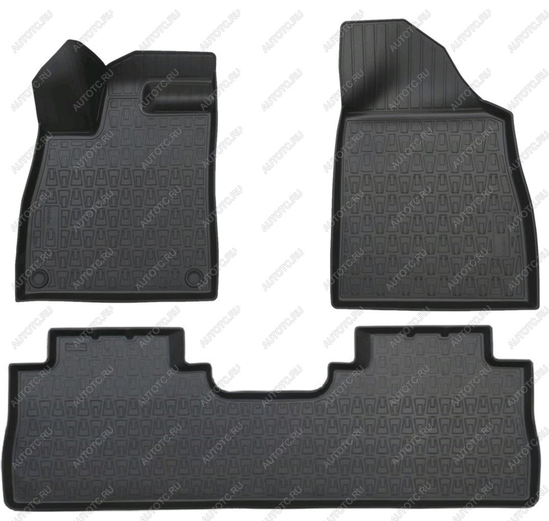 2 599 р. Коврик салона GAC GS8 2 (21-) (1,2 ряд) полиуретан черный (3 предм.) NORPLAST NORPLAST npa11-c27-206  с доставкой в г. Кемерово