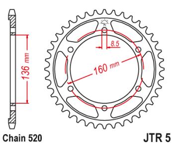 Звезда цепного привода JTR5 46  jtr5.46