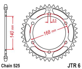 Звезда цепного привода JTR6 42  jtr6.42