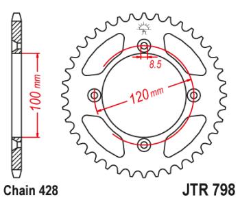 Звезда цепного привода JTR798 52  jtr798.52