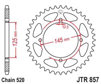 Звезда цепного привода JTR857 45  jtr857.45