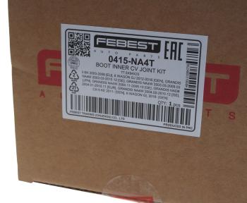 1 429 р. Пыльник ШРУСа MAZDA 3,6 (12-) внутреннего комплект FEBEST FEBEST 0415-na4t FEBEST 0415-na4t  с доставкой в г. Кемерово. Увеличить фотографию 4