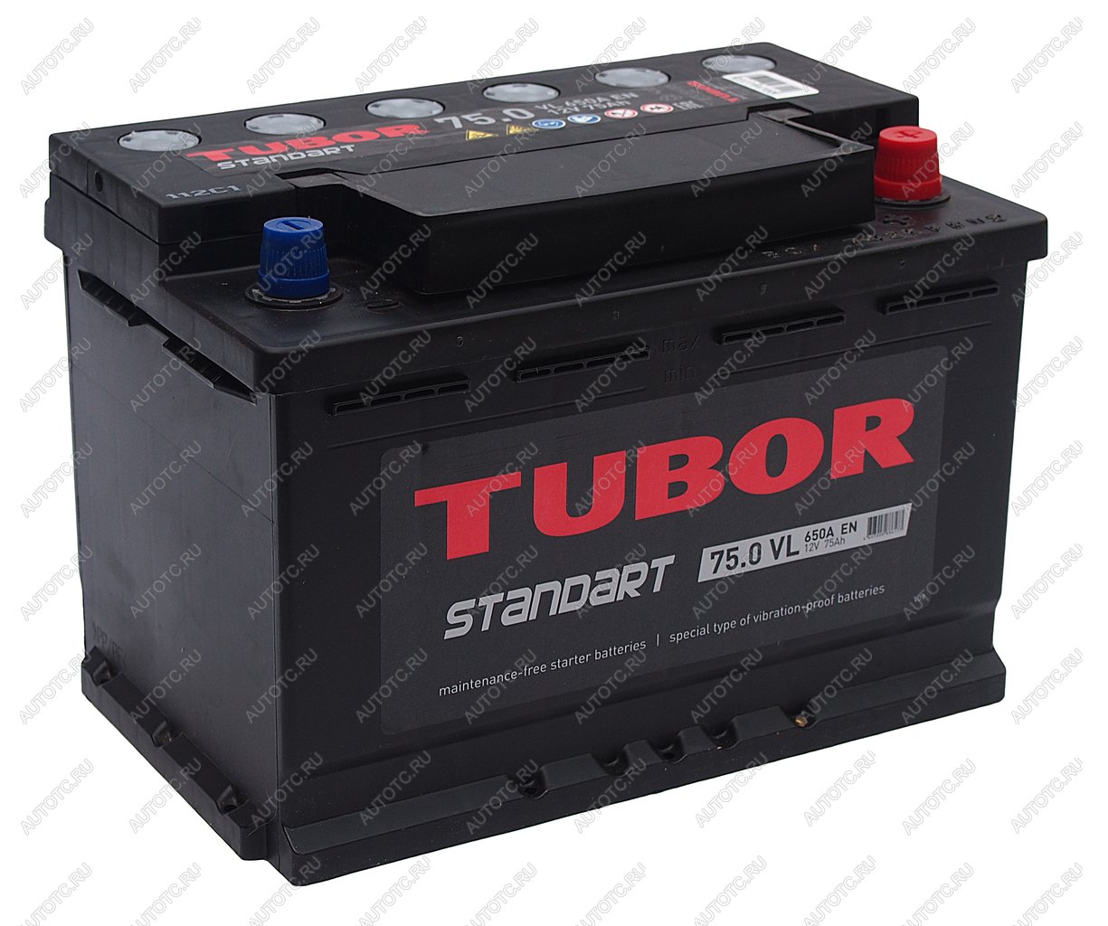10 999 р. Аккумулятор TUBOR Standart 75Ач обратная полярность TUBOR 6ст75(0)  с доставкой в г. Кемерово