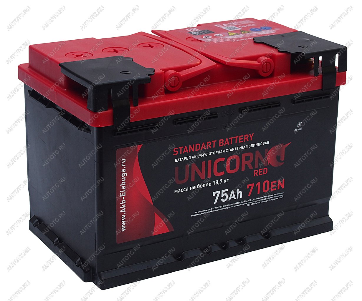 10 199 р. Аккумулятор UNICORN Red EFB 75Ач обратная полярность UNICORN 6ст75(0)  с доставкой в г. Кемерово