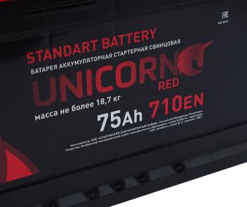 10 199 р. Аккумулятор UNICORN Red EFB 75Ач обратная полярность UNICORN 6ст75(0)  с доставкой в г. Кемерово. Увеличить фотографию 4