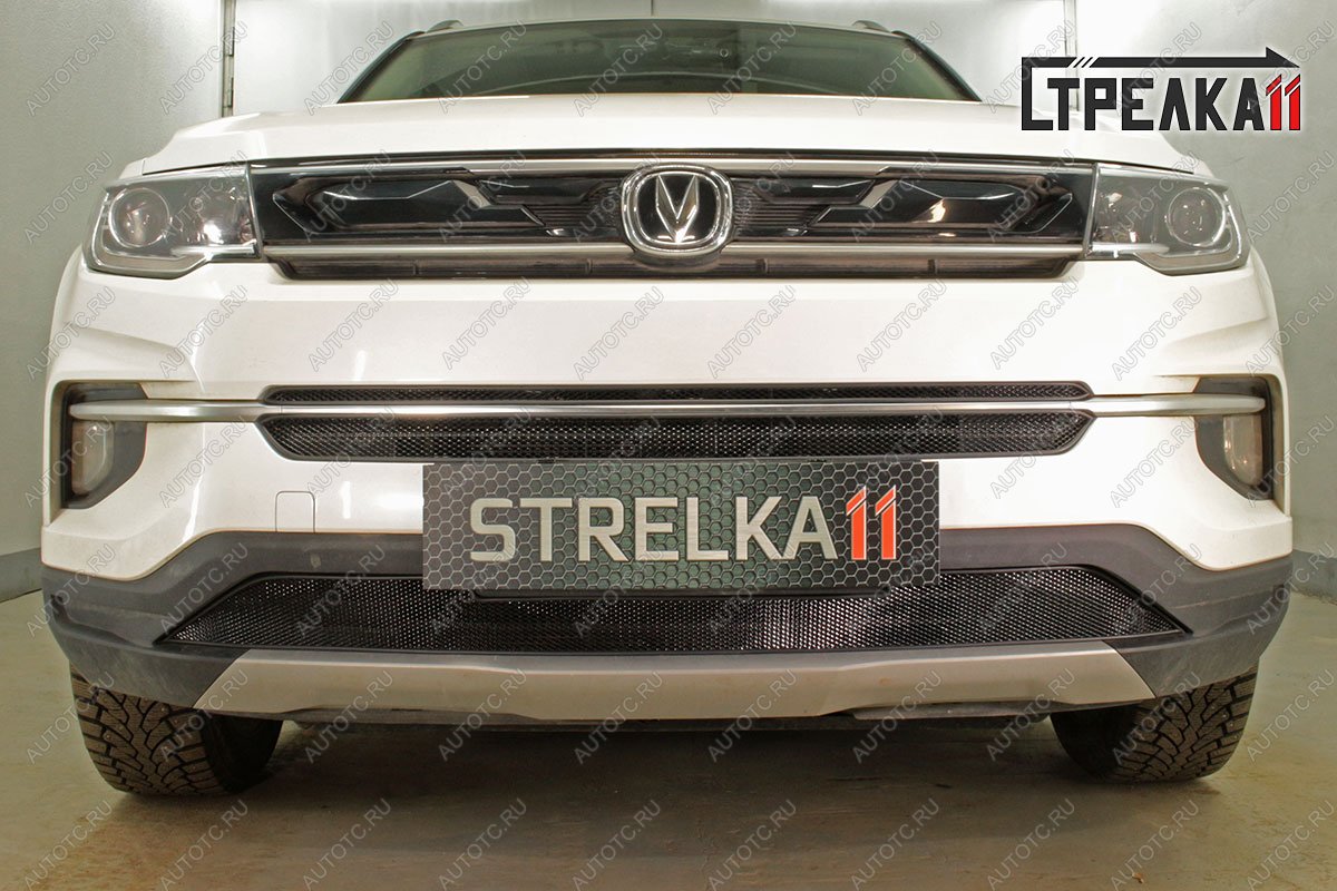 3 499 р. Защитная сетка решетки радиатора (верх)(2 части) Стрелка11 Changan CS35 Plus дорестайлинг (2018-2022) (черная) с доставкой в г. Кемерово Увеличить фотографию 1 3 499 р. Защитная сетка решетки радиатора (верх)(2 части) Стрелка11 Changan CS35 Plus дорестайлинг (2018-2022) (черная) с доставкой в г. Кемерово