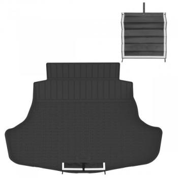 Коврик в багажное отделение с текстильным фартуком (China Market) Norplast Unidec Toyota Camry XV80 (2023-2025) (черный)