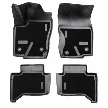 Коврики салонные комбинированные (1,2 ряд) Unidec Toyota Land Cruiser Prado  J250 (2023-2025) (черные)