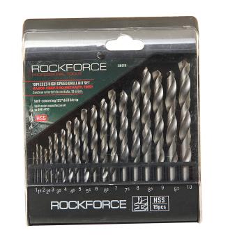 1 029 р. Сверло по металлу 1.0-10.0мм (19шт.) HSS в пластиковом футляре ROCKFORCE ROCKFORCE rf-dbs19  с доставкой в г. Кемерово. Увеличить фотографию 1