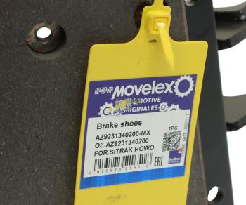 3 899 р. Колодки тормозные SITRAK HOWO задние с накладками (1шт.) MOVELEX MOVELEX az9231340200-mx  с доставкой в г. Кемерово. Увеличить фотографию 5