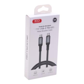 649 р. Кабель USB Type C-USB Type C 1м XO XO nb-q264a black  с доставкой в г. Кемерово. Увеличить фотографию 2