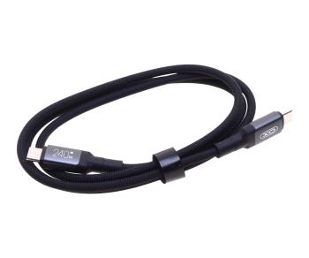 649 р. Кабель USB Type C-USB Type C 1м XO XO nb-q264a black  с доставкой в г. Кемерово. Увеличить фотографию 1