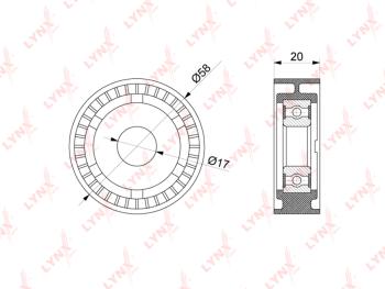 1 779 р. Ролик приводного ремня VW Beetle (12-15) AUDI A1 (11-14) SKODA Fabia натяжителя LYNX LYNX pb5304  с доставкой в г. Кемерово. Увеличить фотографию 1
