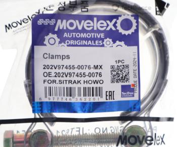 190 р. Хомут SITRAK HOWO патрубка коллектора впускного D=77мм MOVELEX MOVELEX 202v974550076-mx  с доставкой в г. Кемерово. Увеличить фотографию 3
