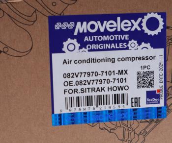 21 099 р. Компрессор SITRAK HOWO кондиционера MOVELEX MOVELEX 082v779707101-mx  с доставкой в г. Кемерово. Увеличить фотографию 6