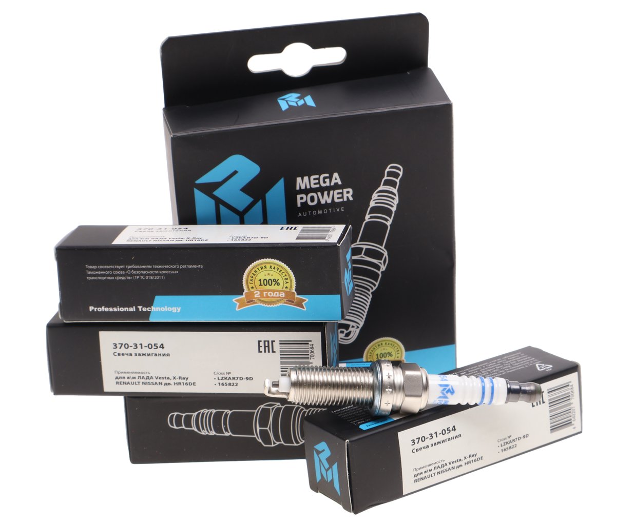 789 р. Свеча зажигания ЛАДА Vesta,X-Ray RENAULT NISSAN дв.HR16DE (4шт.) MEGAPOWER MEGAPOWER 370-31-117  с доставкой в г. Кемерово