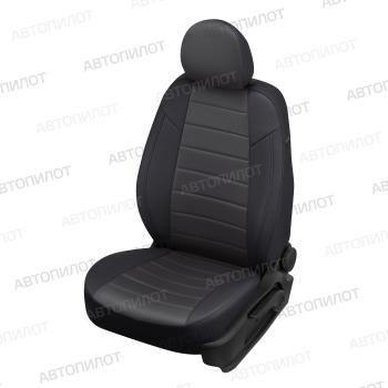 Комплект салонных чехлов (экокожа/алькантара, 40/60) Автопилот Haval F7 (2024-2025) (черный/темно-серый)