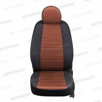 12 799 р. Комплект салонных чехлов (экокожа/алькантара, 40/60) Автопилот  Haval F7 (2024-2025) (черный/коричневый)  с доставкой в г. Кемерово. Увеличить фотографию 4