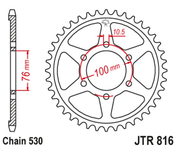 4 099 р. Звезда цепного привода JTR816 43   jtr816.43  с доставкой в г. Кемерово