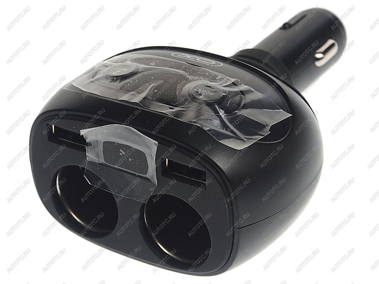 1 079 р. Разветвитель прикуривателя 2-х гнездовой 12V 2USB черный XO XO cc41 black  с доставкой в г. Кемерово