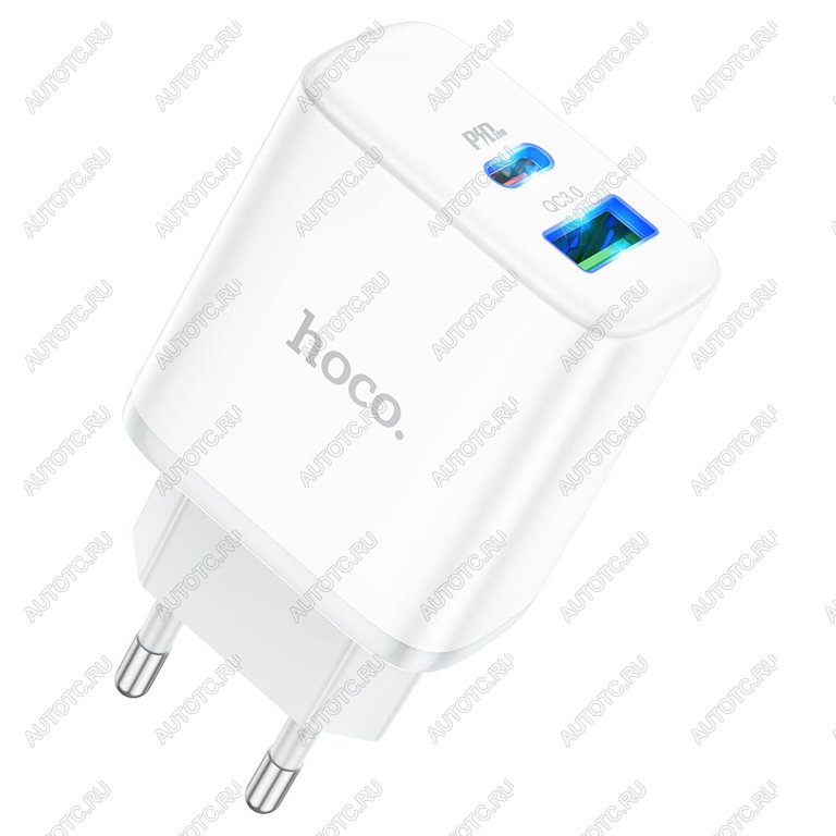 469 р. Устройство зарядное в розетку 1USB + 1 Type C 220V HOCO HOCO c105a white  с доставкой в г. Кемерово