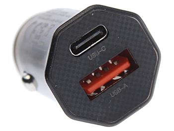 739 р. Устройство зарядное в прикуриватель 1USB + 1 Type C 12V черное XO XO cc50 black  с доставкой в г. Кемерово. Увеличить фотографию 3