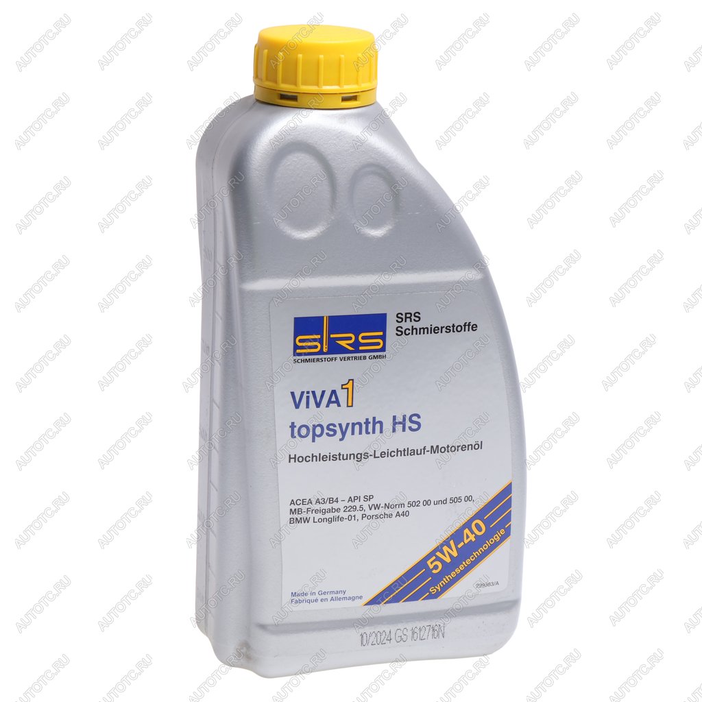 1 589 р. Масло моторное VIVA 1 TOPSYNTH HS 5W40 синт.1л SRS SRS 4033885002360  с доставкой в г. Кемерово