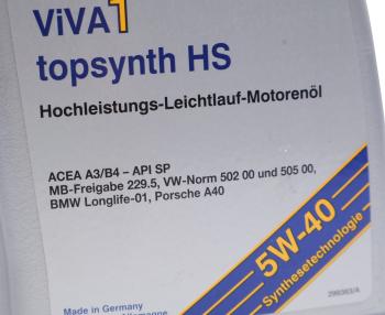 1 589 р. Масло моторное VIVA 1 TOPSYNTH HS 5W40 синт.1л SRS SRS 4033885002360  с доставкой в г. Кемерово. Увеличить фотографию 2