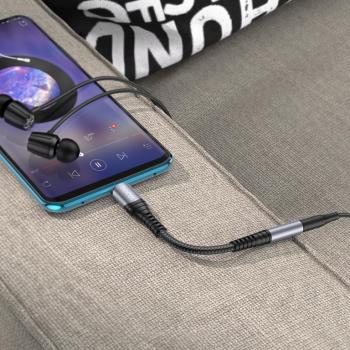 319 р. Переходник USB Type C на jack 3.5 черный HOCO HOCO ls33 черный  с доставкой в г. Кемерово. Увеличить фотографию 4